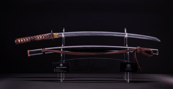 Antikes Japanisches Wakizashi-Schwert mit Bo-hi und 2 cm Sori