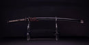 Antique Japanese Katana Sword with Iron Tsuba and Black Lacquet Mountings — Tamahagane