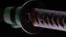 Antique Japanese Katana Sword signed Seki-ju Kaneyoshi with Beautiful Green Saya. — Tamahagane