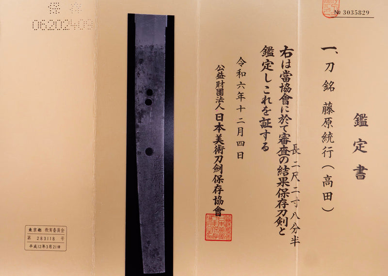 Antikes Japanisches Katana von Takada Jū Fujiwara Muneyuki - HOZON